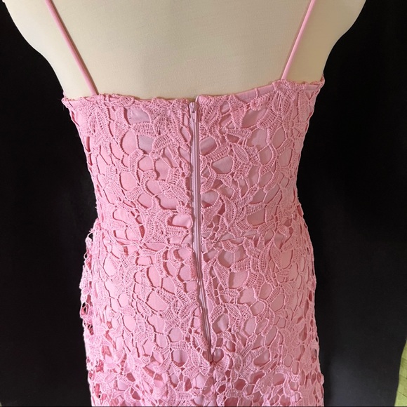 SOLD Rue21 sz L light pink crochet dress lined strappy sundress - Picture 4 of 9